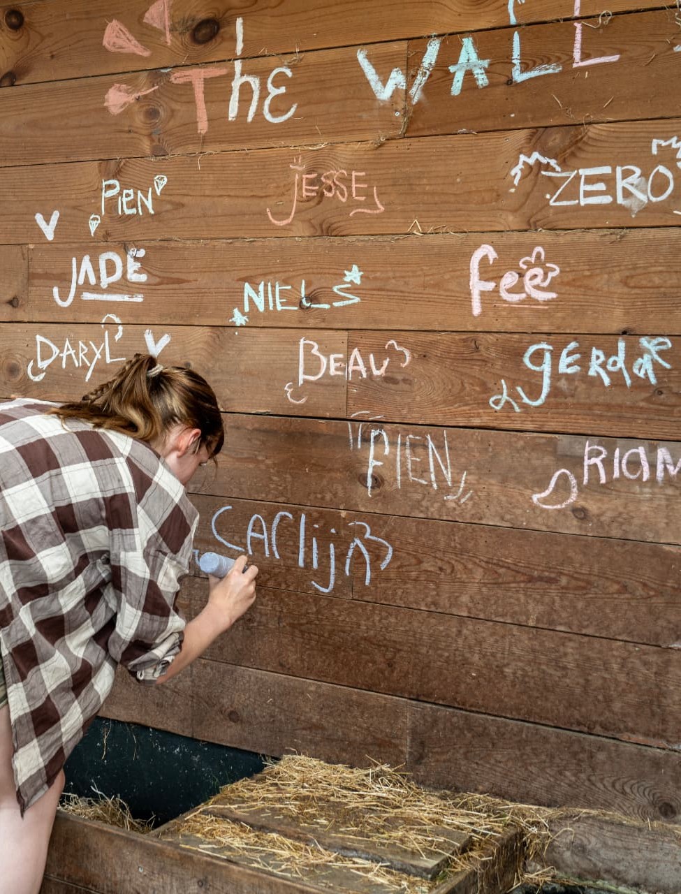 Jongere schrijft haar naam op The Wall bij Wauw
